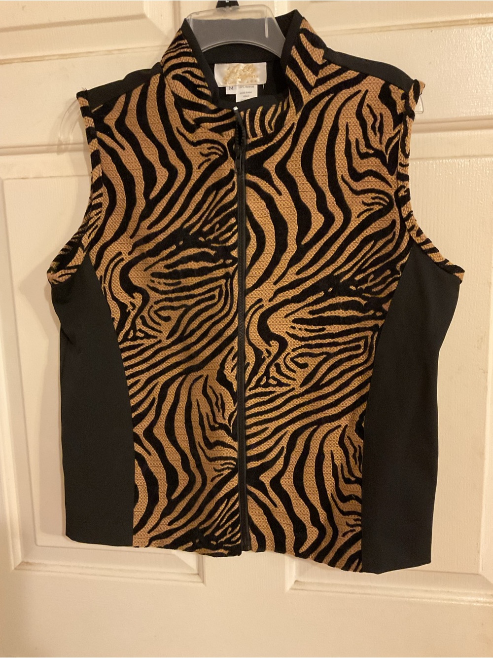 VTG. LILLY of CALIFORNIA VEST SZ.M. LEOPARD PRINT w/POCKETS